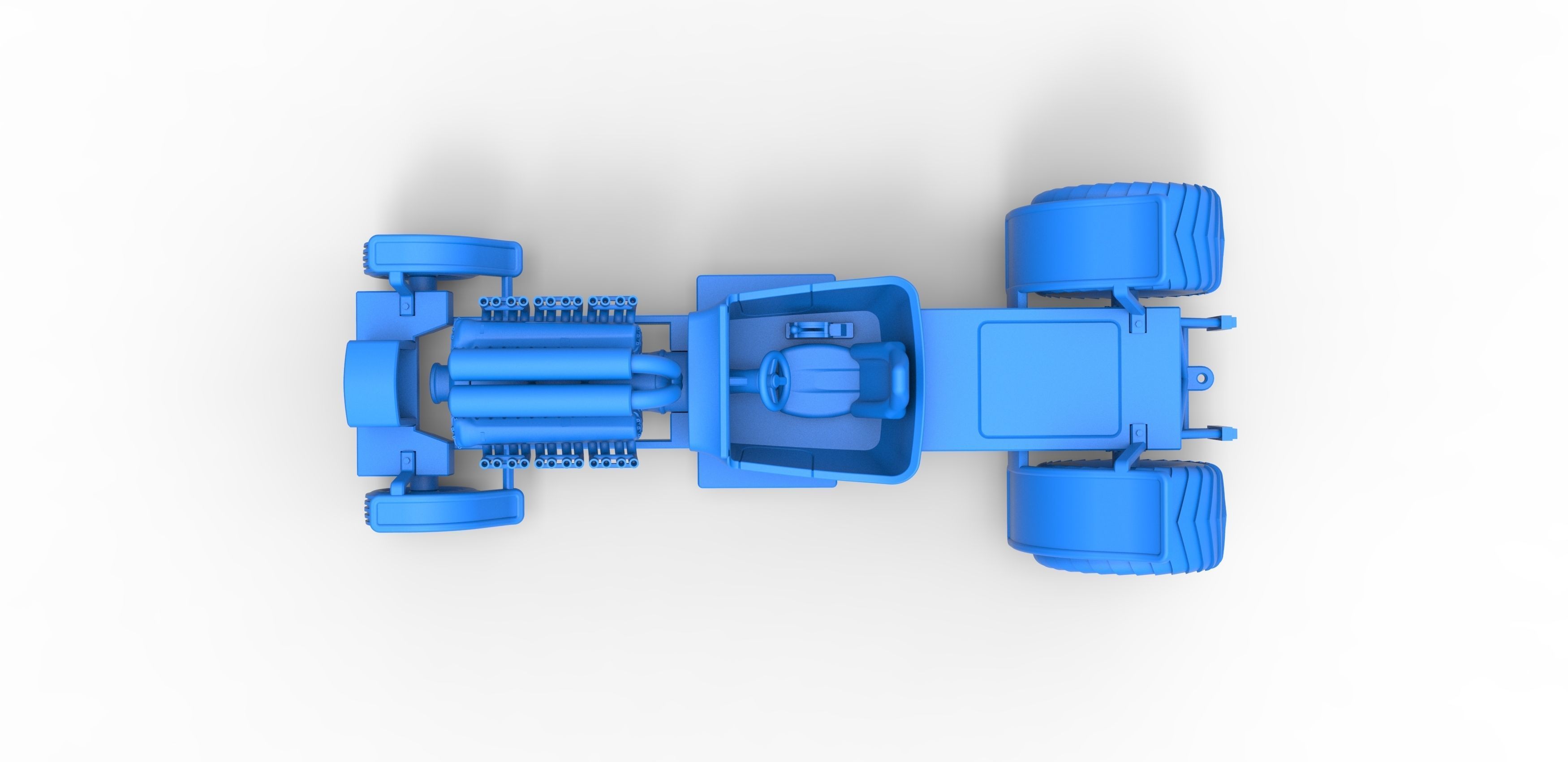 Pulling truck 2wd Hot rod with V12 Scale 1 to 25 3D print model_24