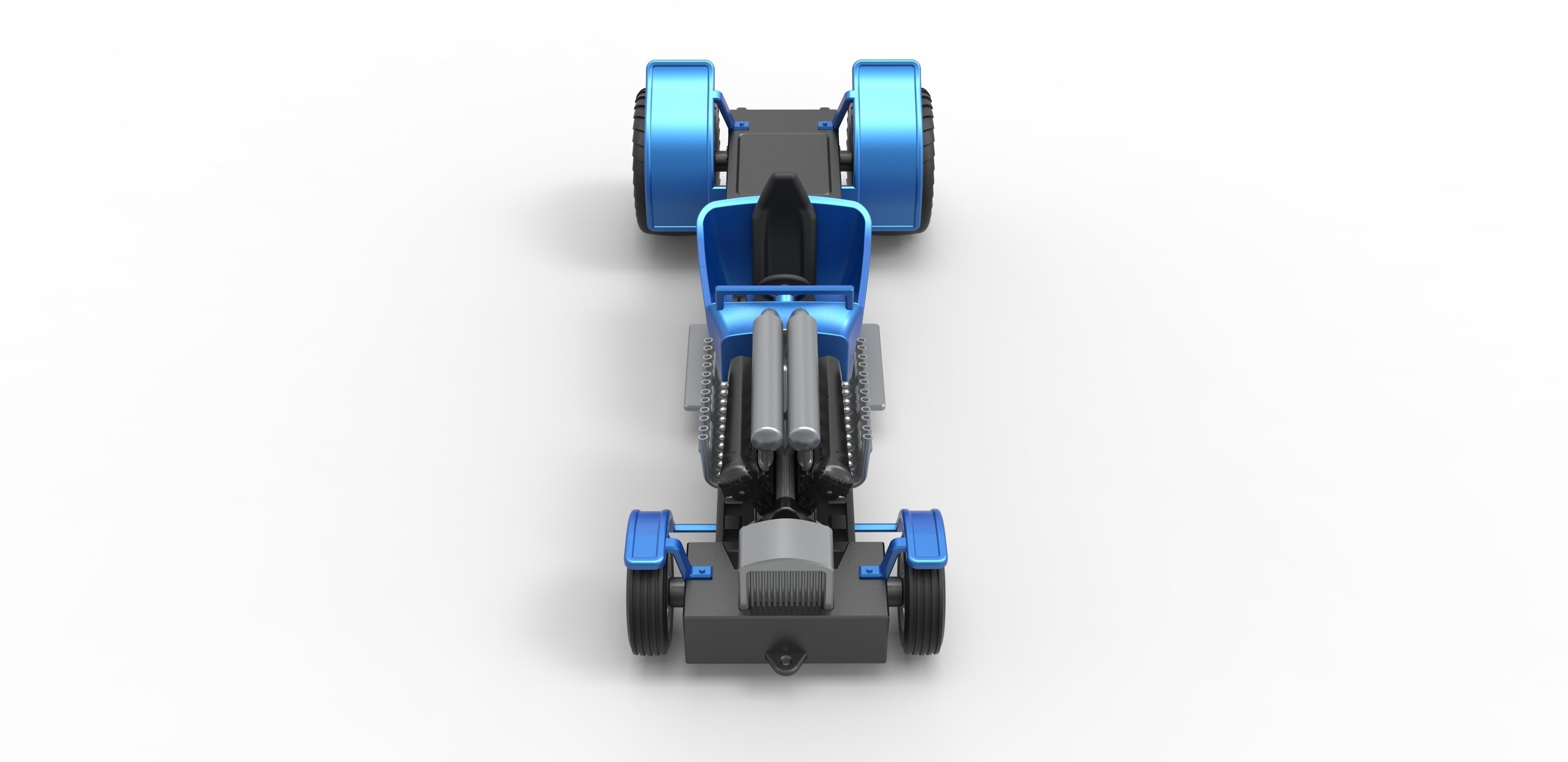Pulling truck 2wd Hot rod with V12 Scale 1 to 25 3D print model_6