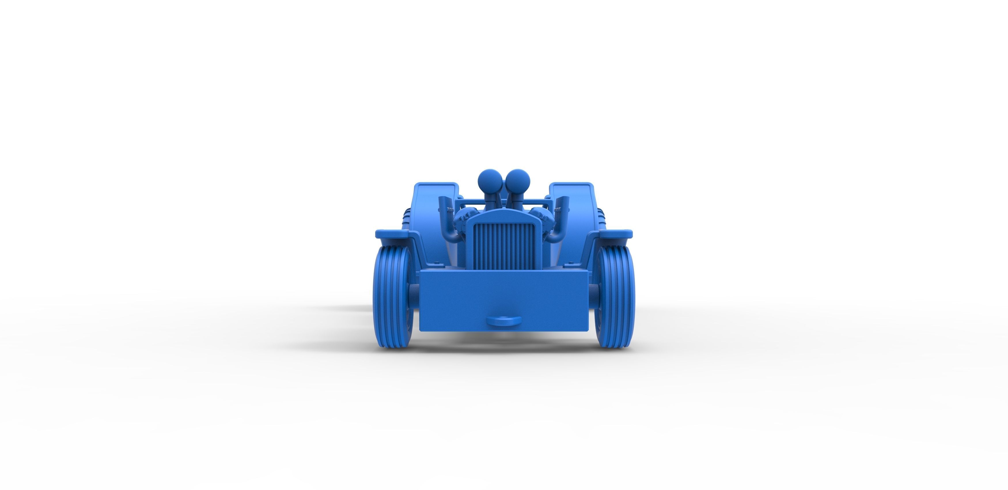 Pulling truck 2wd Hot rod with V12 Scale 1 to 25 3D print model_21