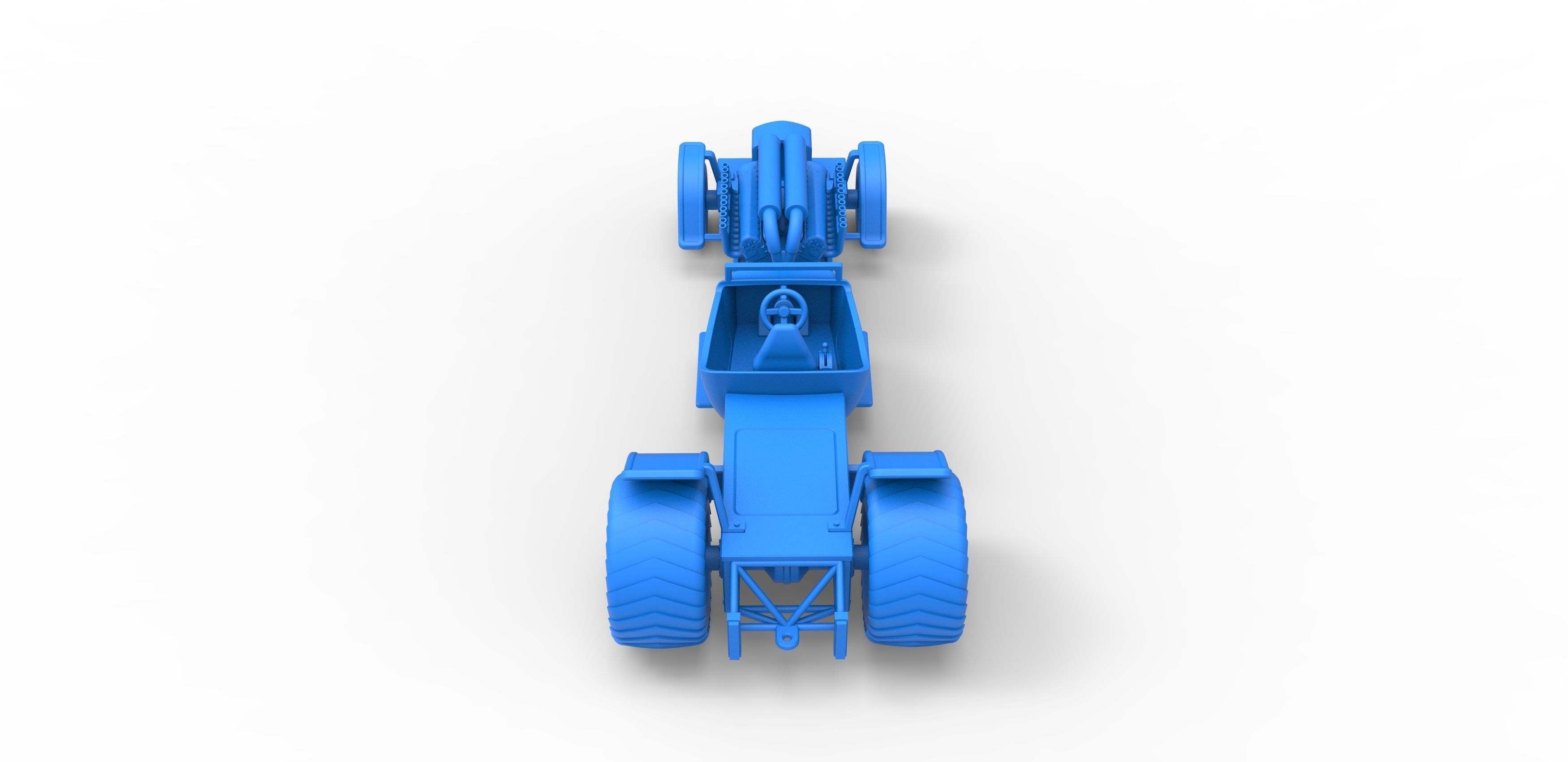 Pulling truck 2wd Hot rod with V12 Scale 1 to 25 3D print model_27