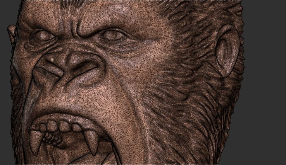 gorilla pendant 3D print model_8