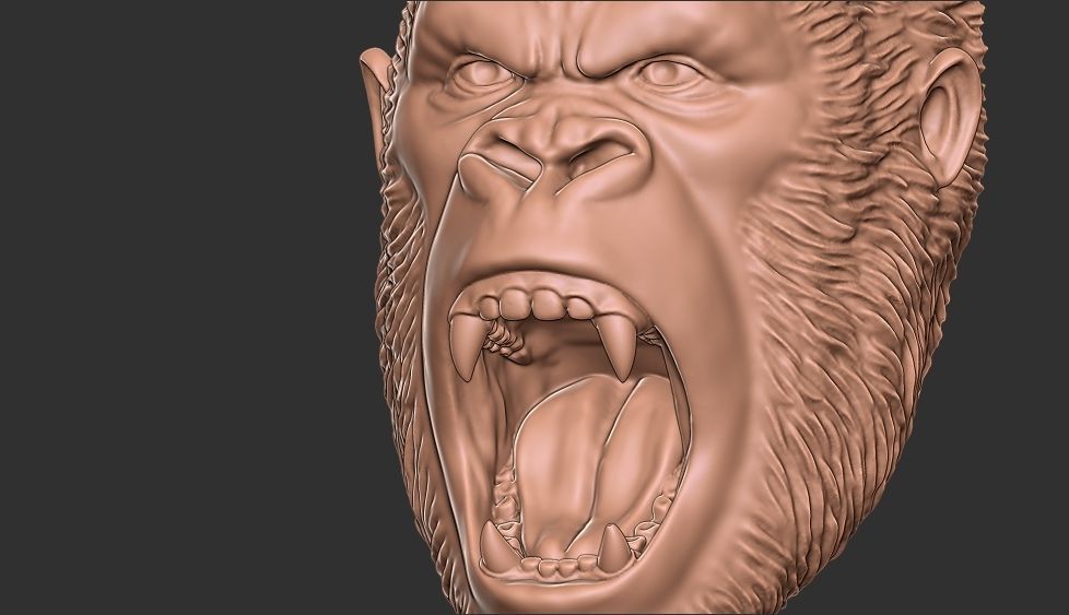 gorilla pendant 3D print model_7