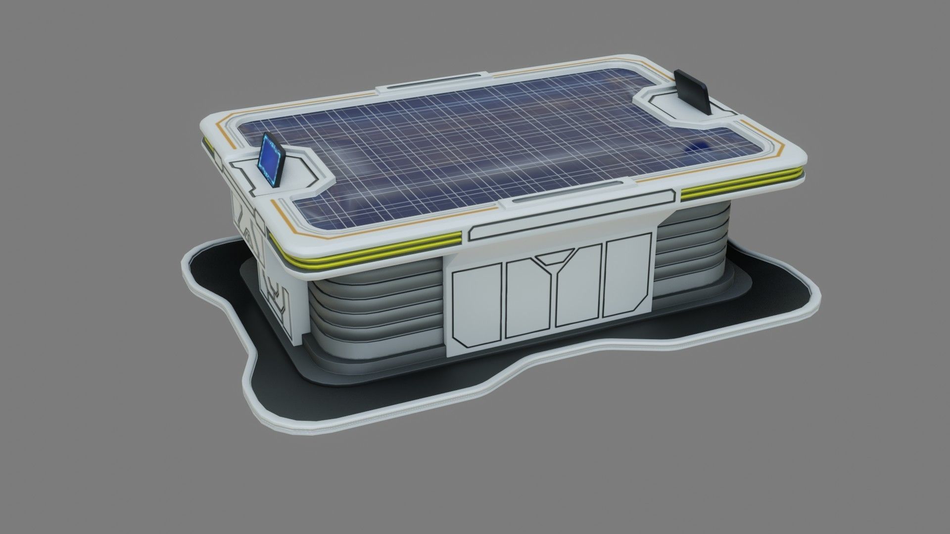 Sci-fi Work Bench - Low poly - PBR - Game ready Low-poly 3D model_1