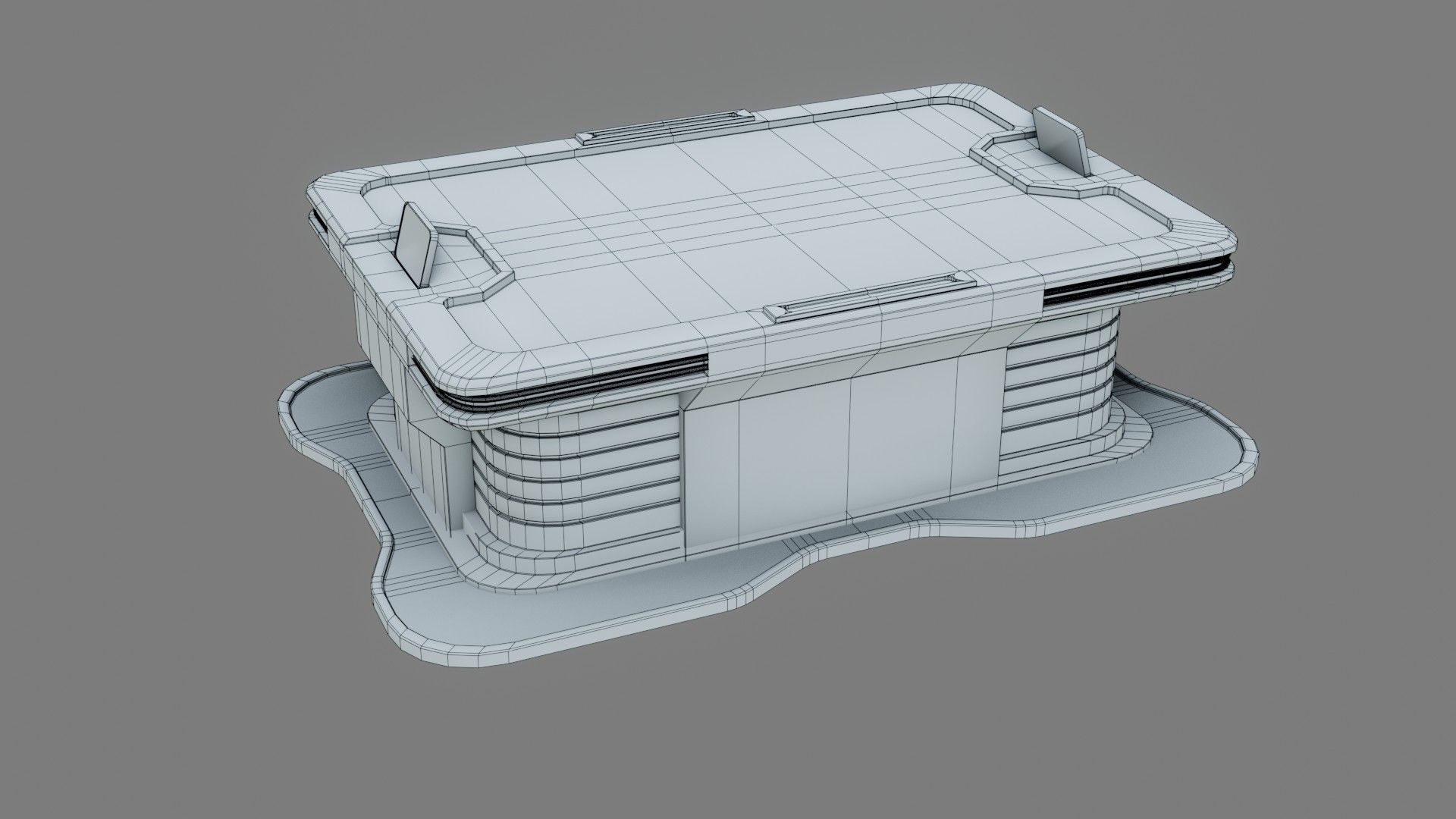 Sci-fi Work Bench - Low poly - PBR - Game ready Low-poly 3D model_9