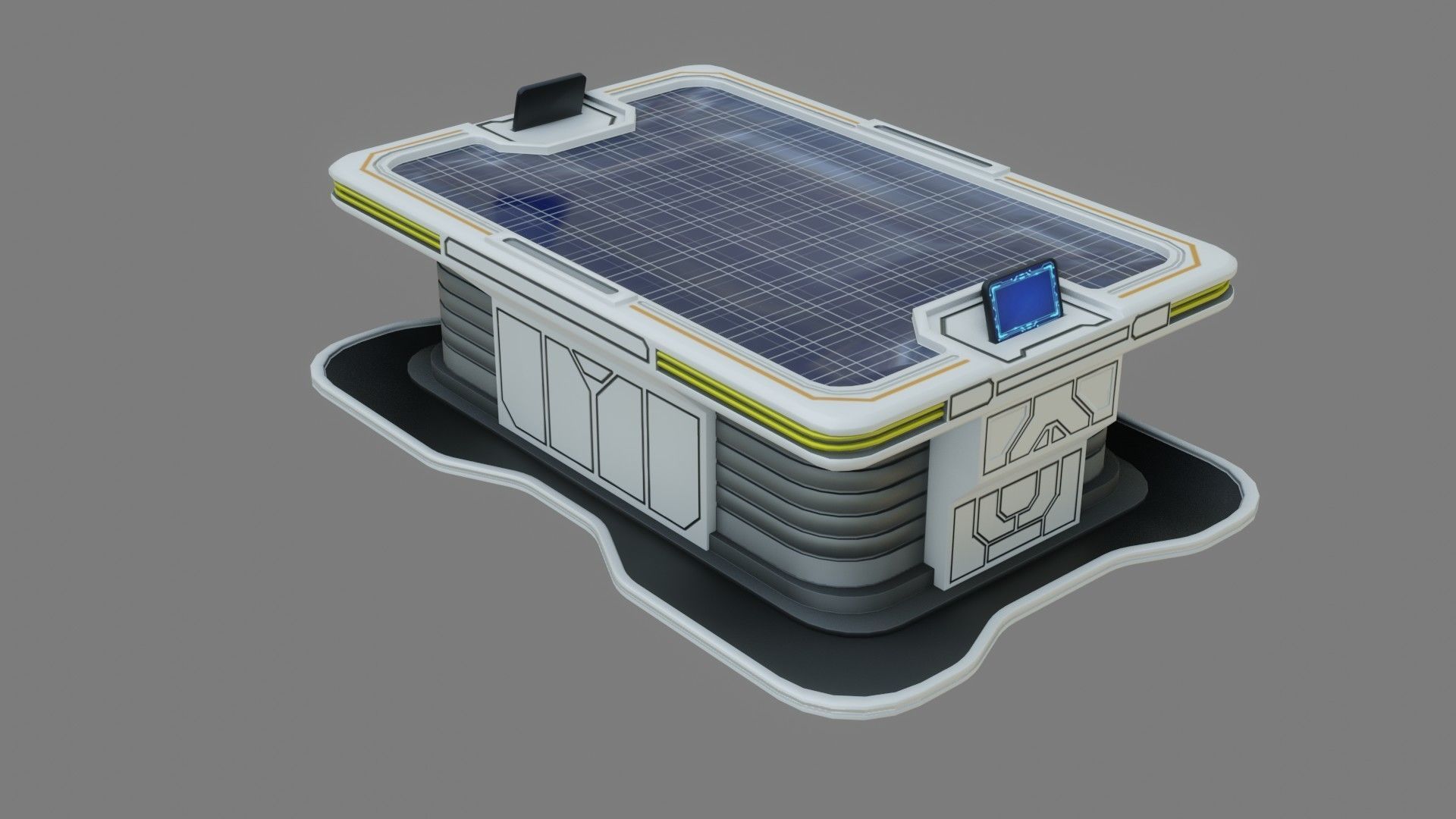 Sci-fi Work Bench - Low poly - PBR - Game ready Low-poly 3D model_3