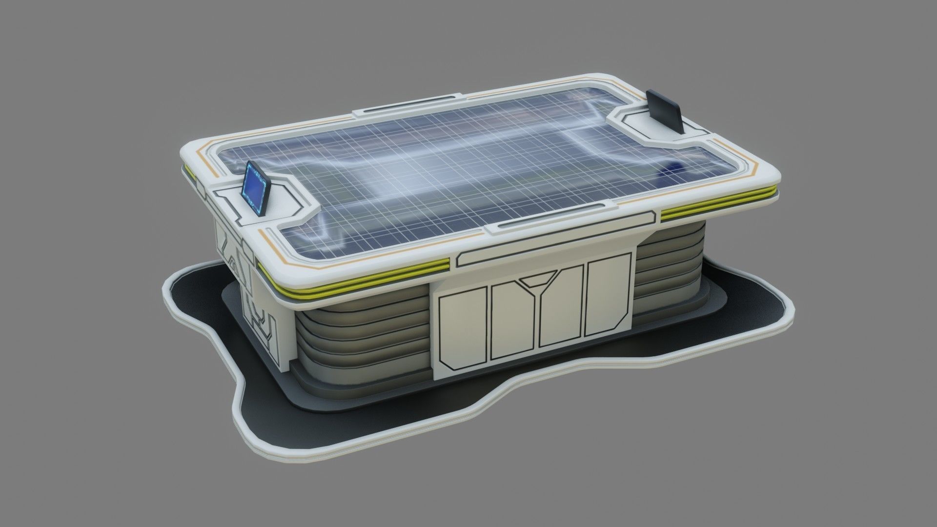 Sci-fi Work Bench - Low poly - PBR - Game ready Low-poly 3D model_6