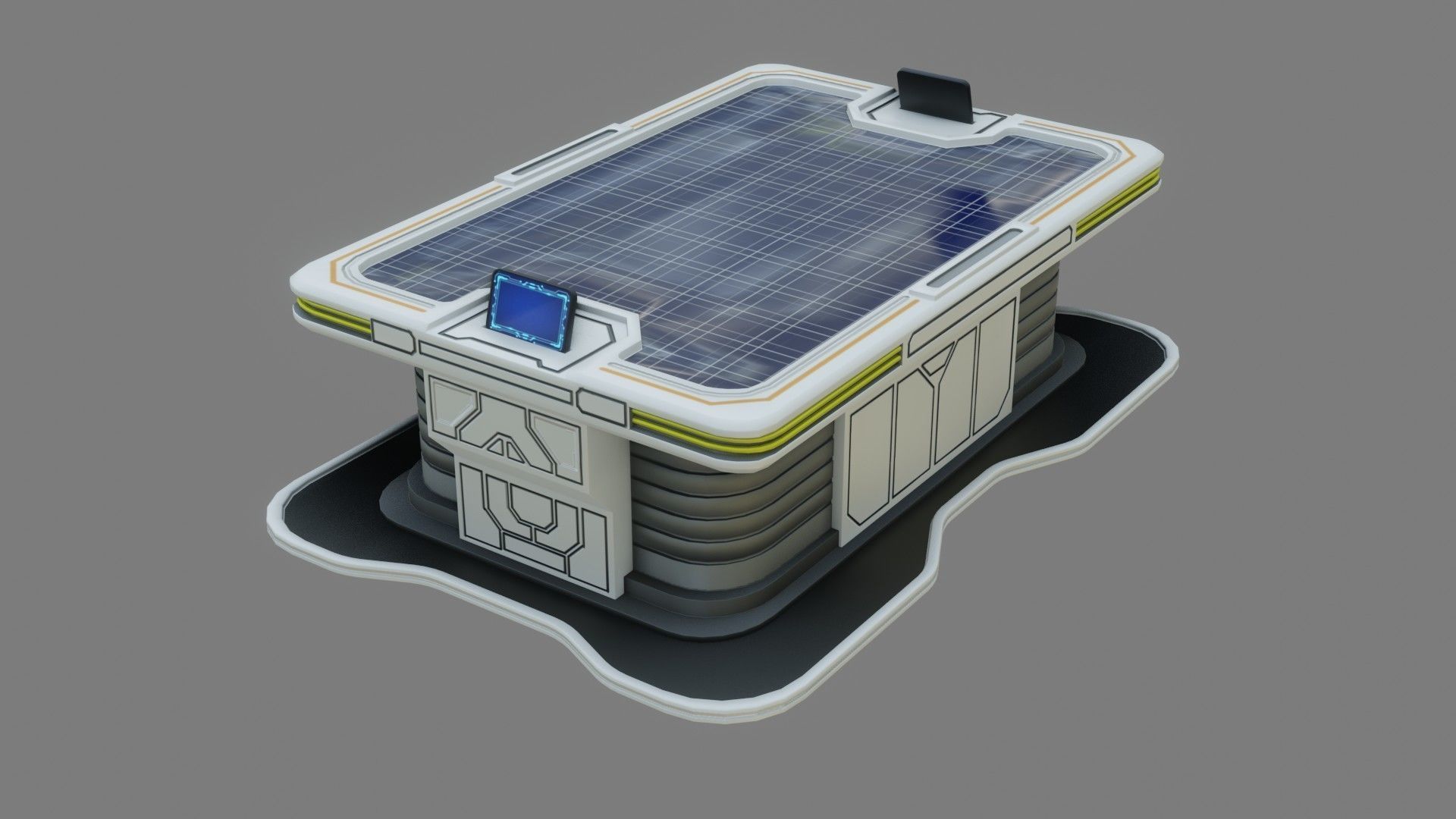 Sci-fi Work Bench - Low poly - PBR - Game ready Low-poly 3D model_5