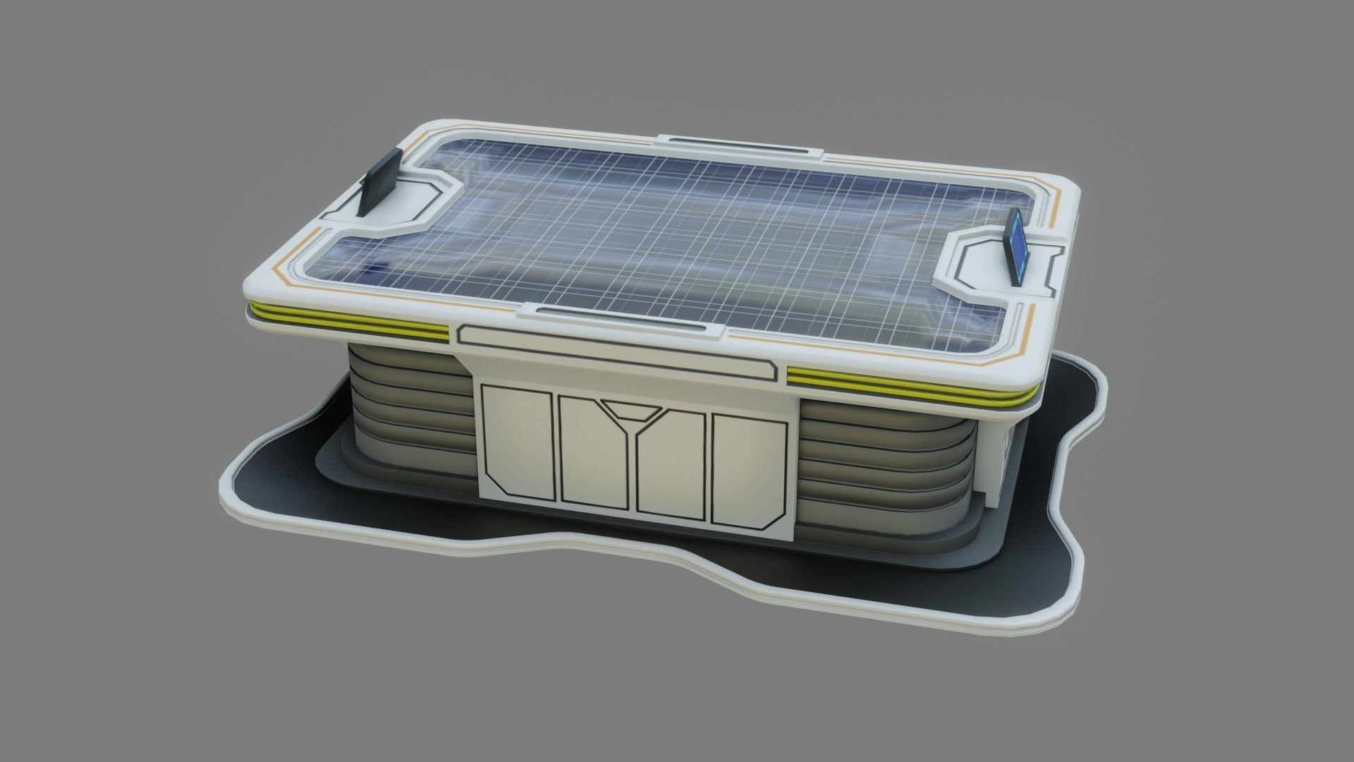 Sci-fi Work Bench - Low poly - PBR - Game ready Low-poly 3D model_7