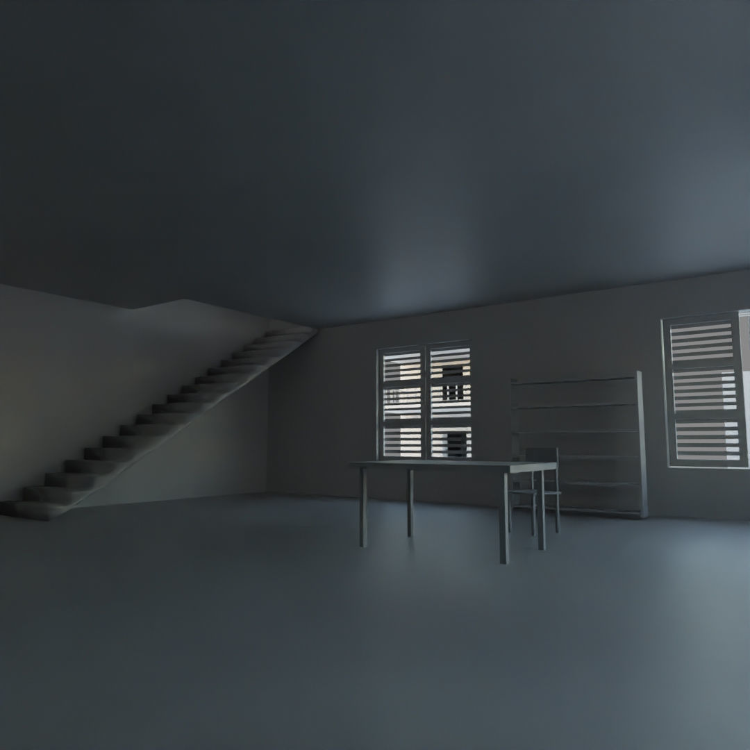 Arab Building with Interior And Exterior Low-poly 3D model_8