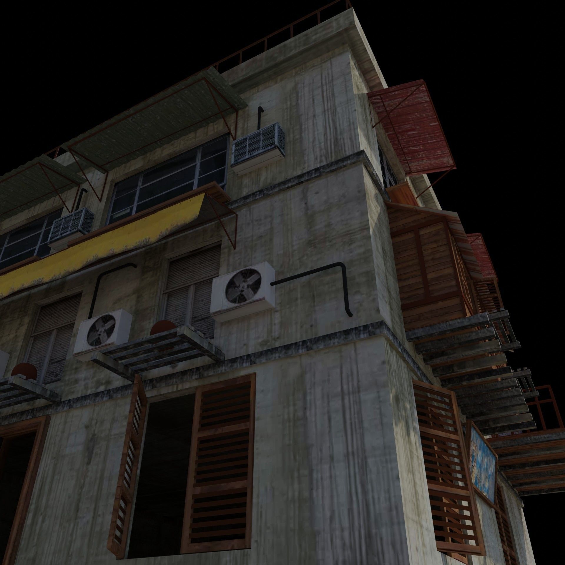 Arab Building with Interior And Exterior Low-poly 3D model_5