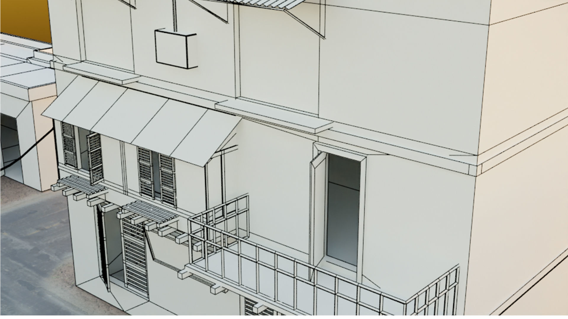 Arab Building with Interior And Exterior Low-poly 3D model_12