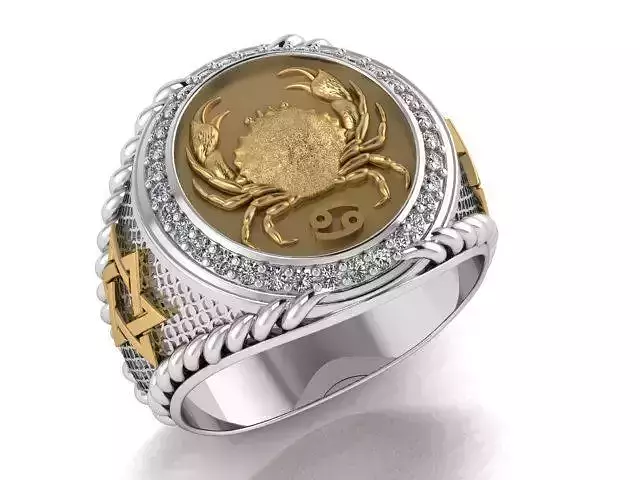 cancer ring zodiac 3D print model