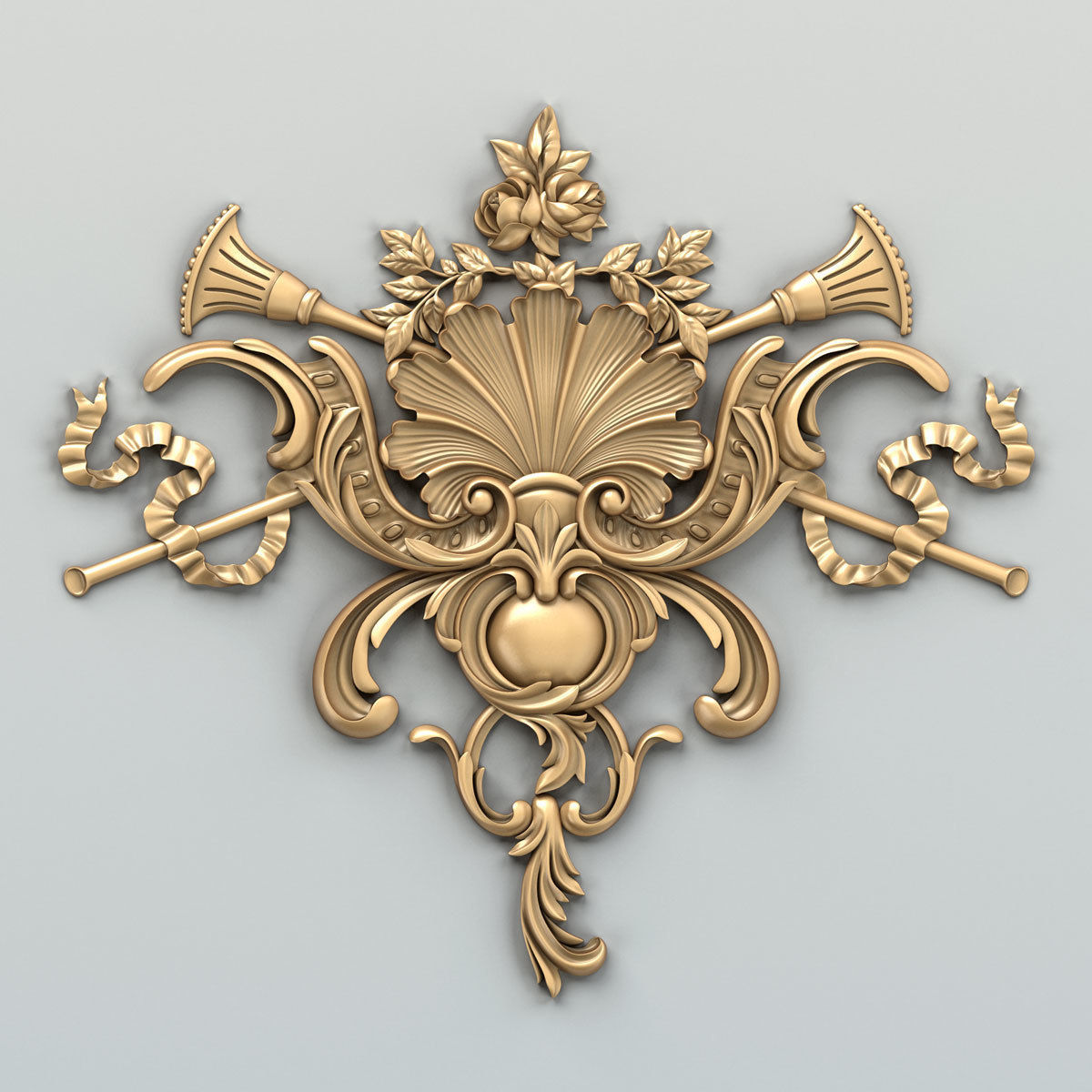 Carved decor central 035 3D model_1