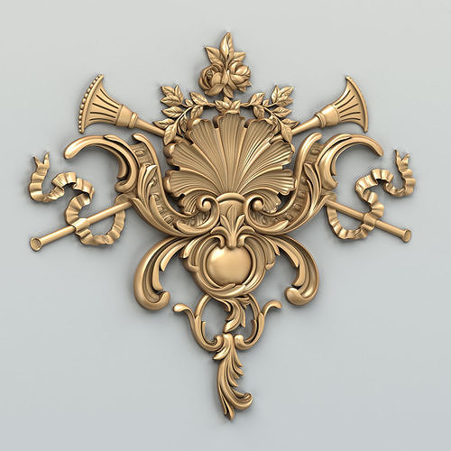 Carved decor central 035 3D model