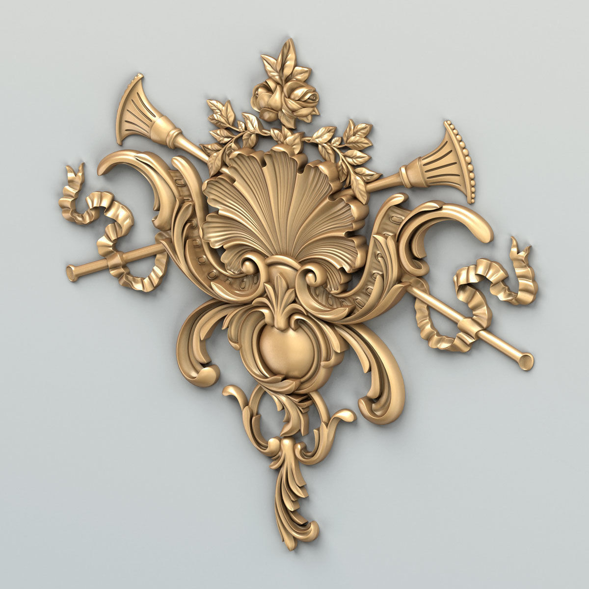 Carved decor central 035 3D model_2
