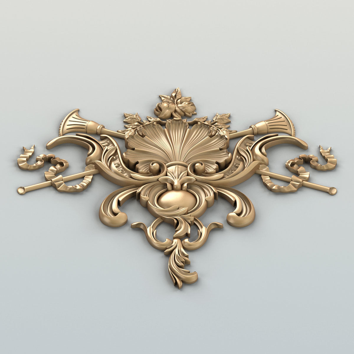 Carved decor central 035 3D model_3