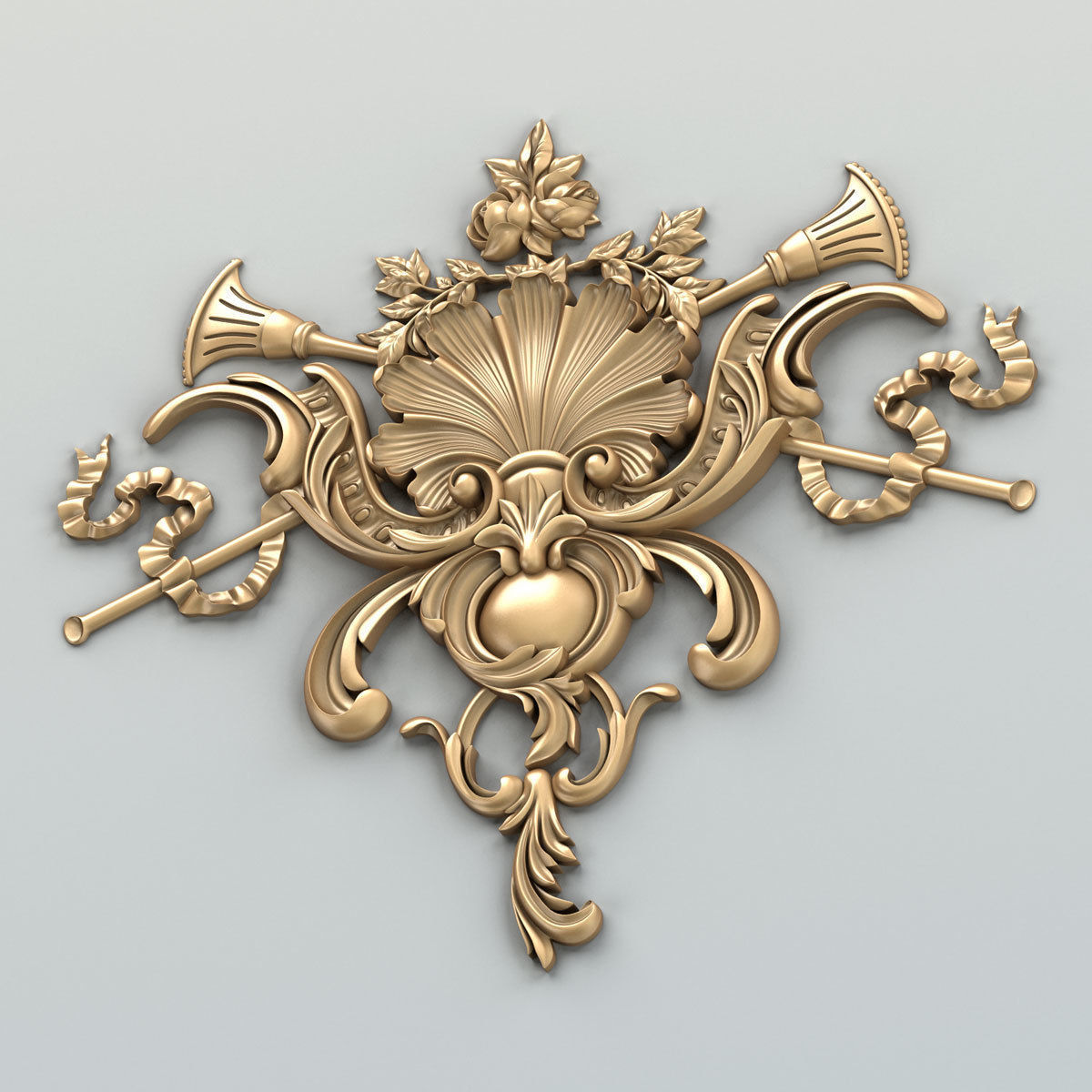 Carved decor central 035 3D model_4