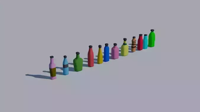 Low poly bottle pack