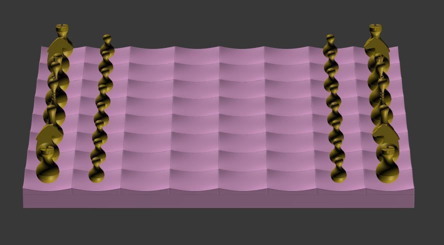 chess double set Low-poly 3D model_6