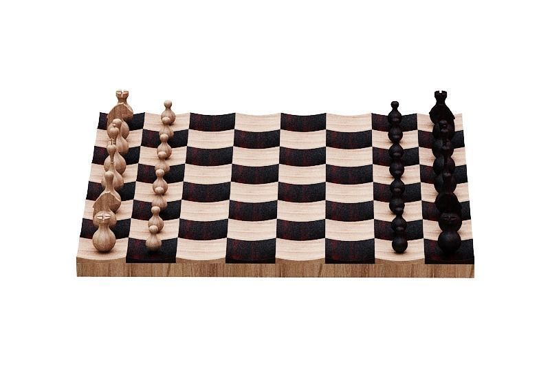 chess double set Low-poly 3D model_5