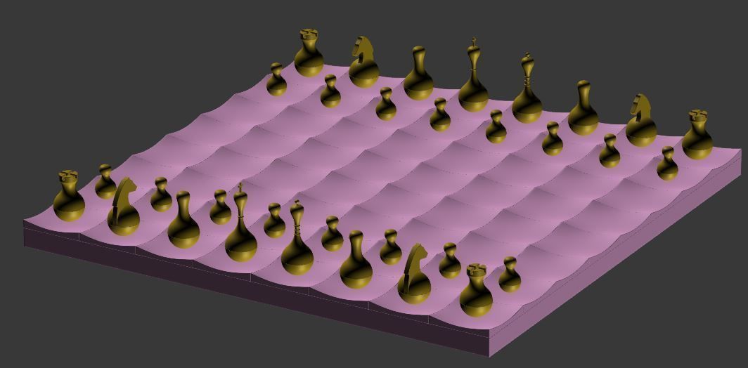 chess double set Low-poly 3D model_8