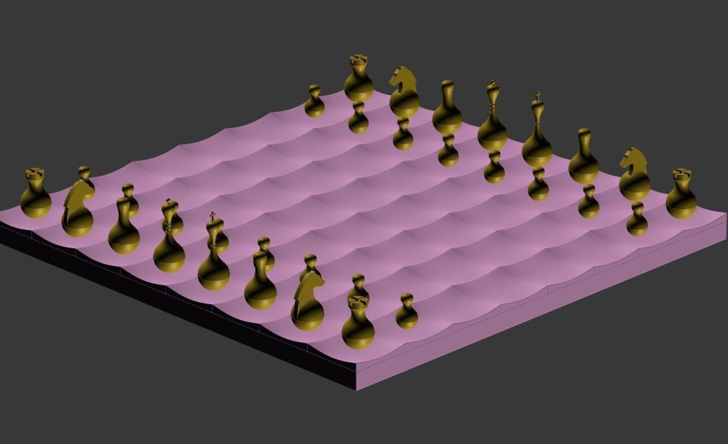 chess double set Low-poly 3D model_12