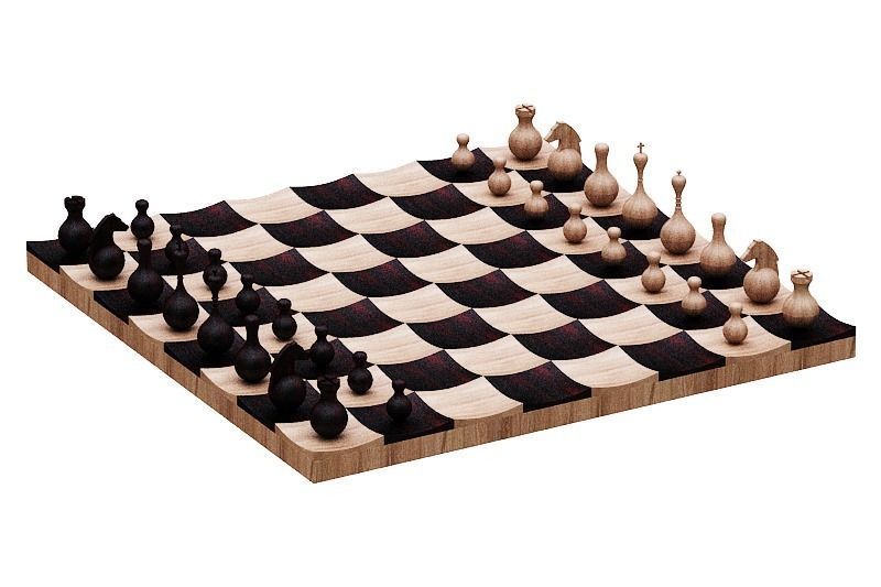 chess double set Low-poly 3D model_1