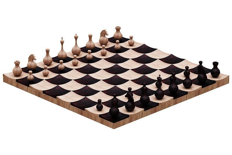 chess double set Low-poly 3D model_4