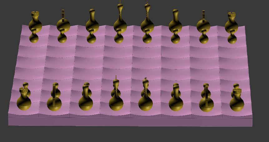 chess double set Low-poly 3D model_9