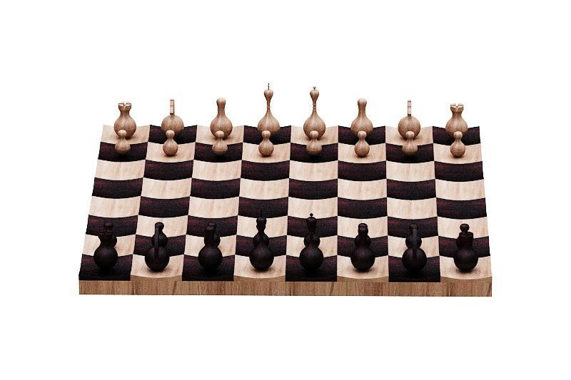 chess double set Low-poly 3D model_3