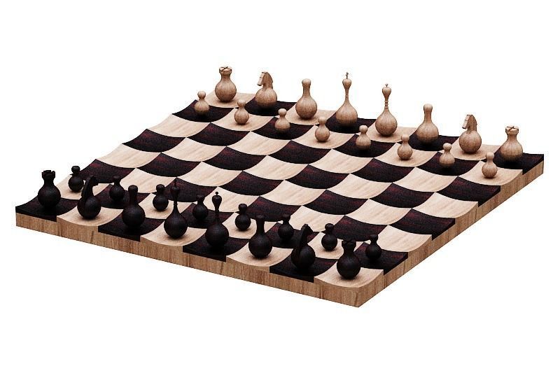 chess double set Low-poly 3D model_2