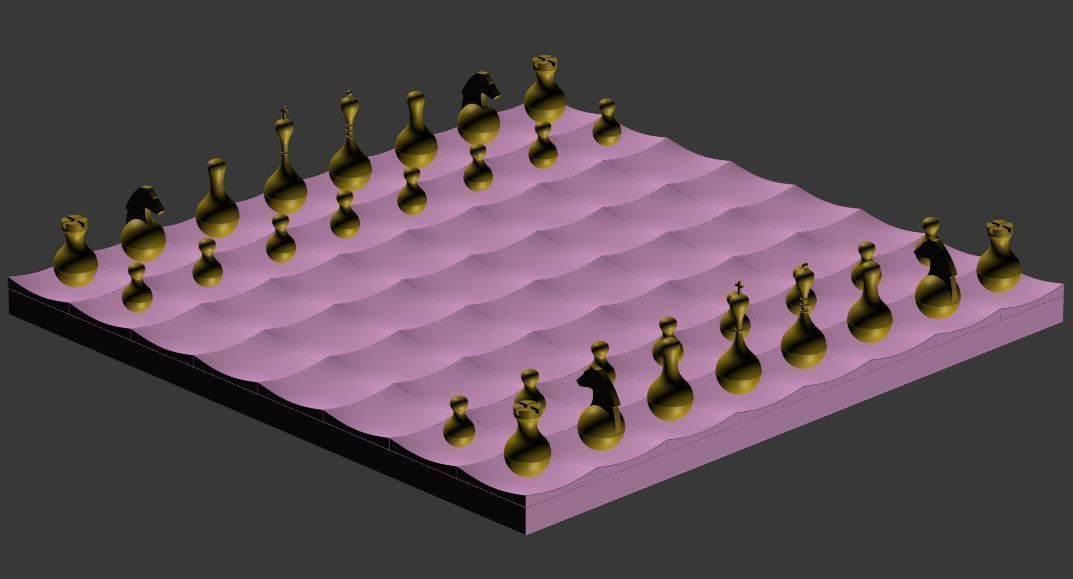 chess double set Low-poly 3D model_10