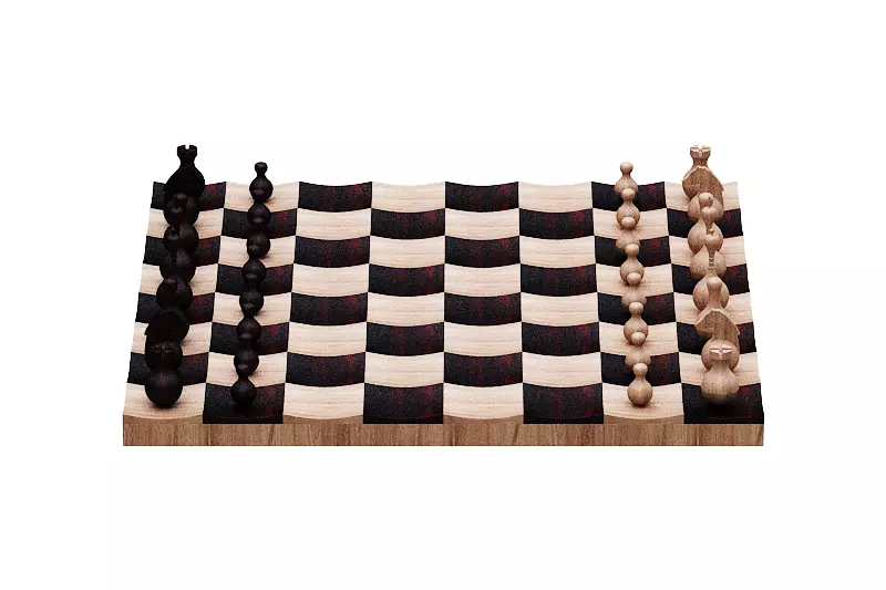 chess double set Low-poly 3D model_0