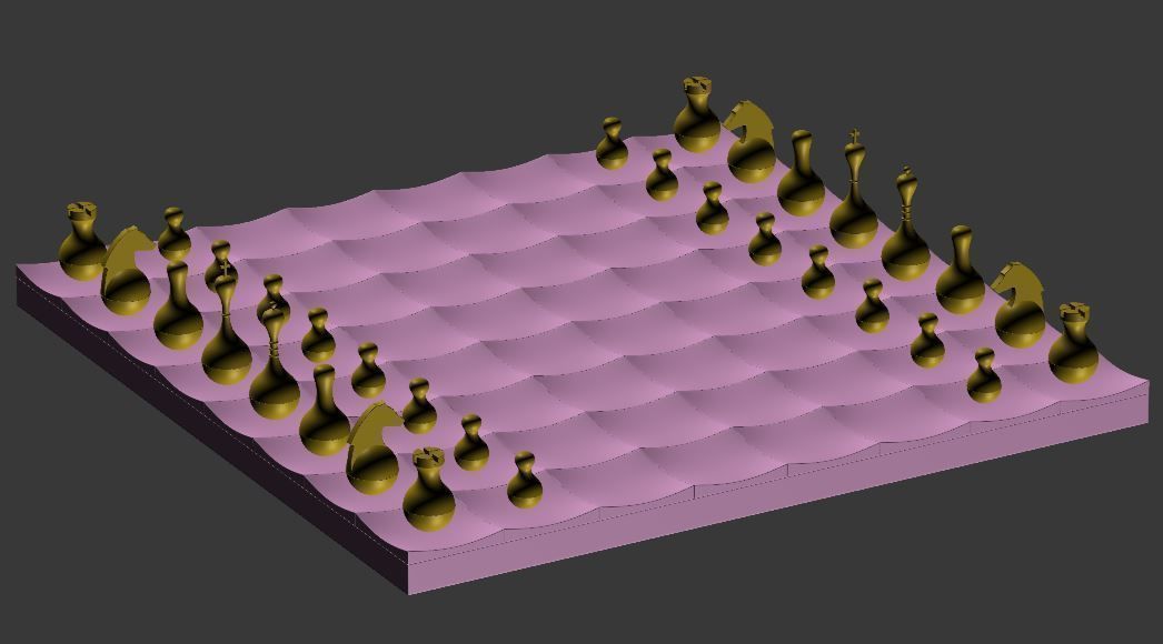 chess double set Low-poly 3D model_7