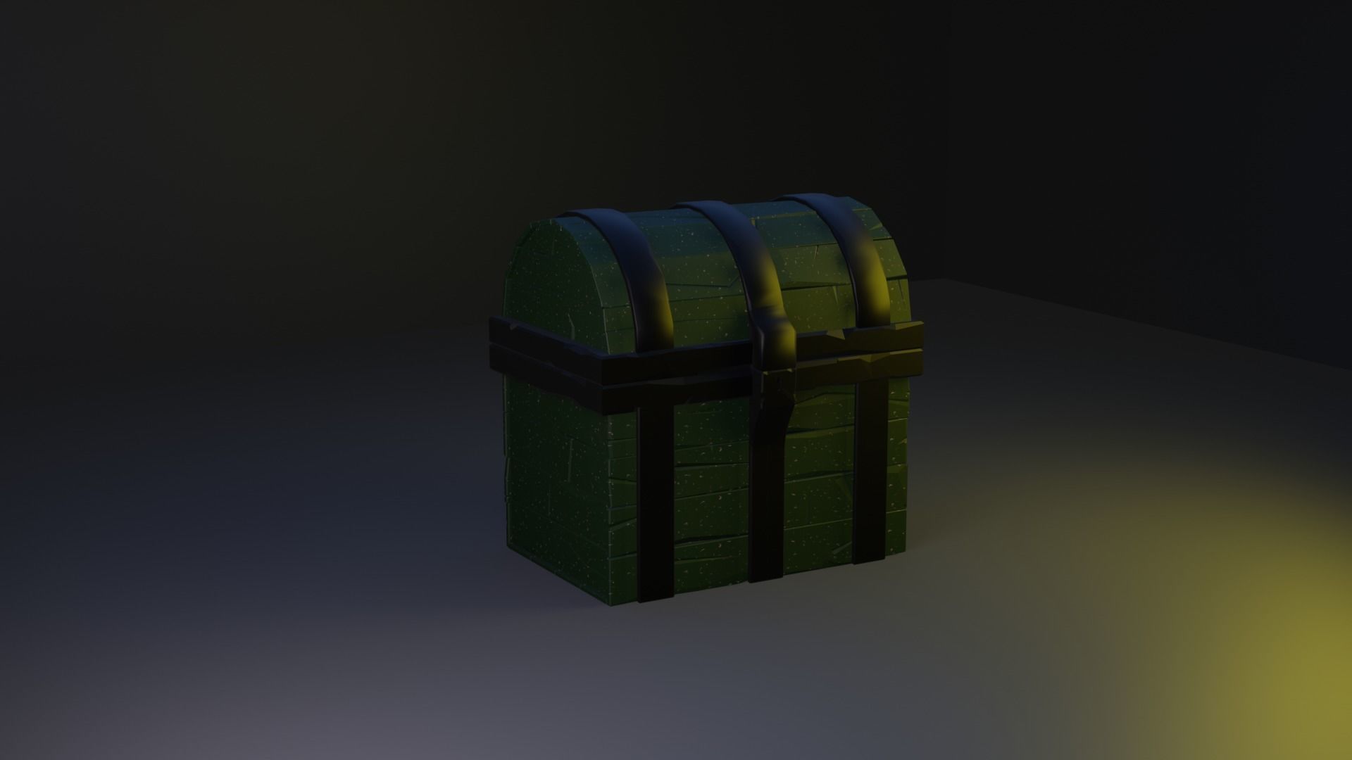 Low Poly Treasure Chest 3D model_1