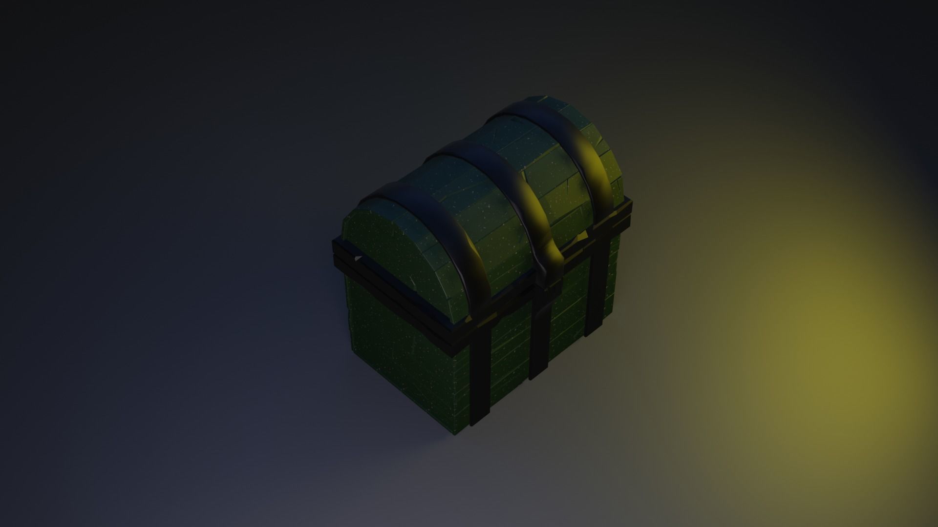 Low Poly Treasure Chest 3D model_2