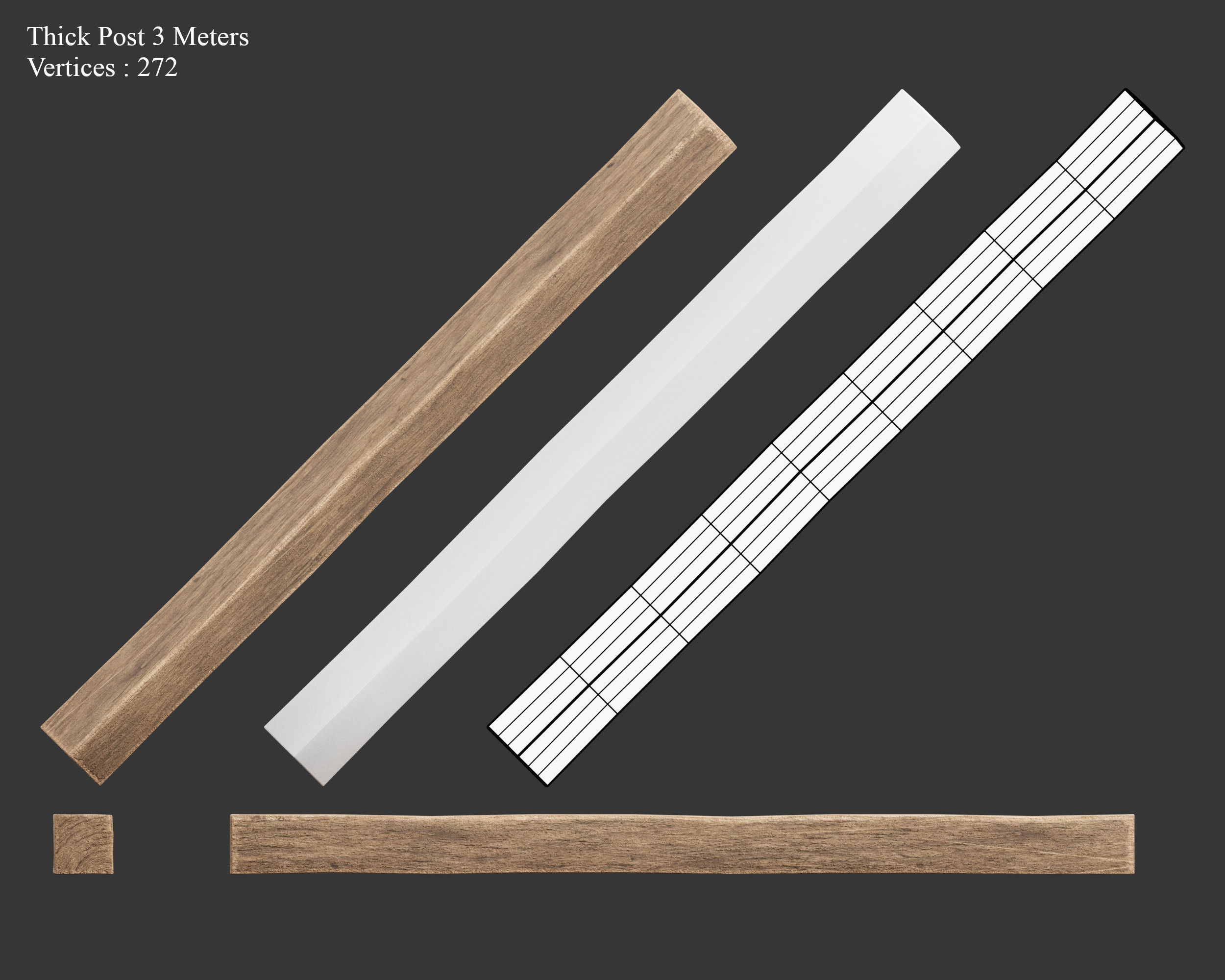 Medieval Essentials Wood Building Set Low-poly 3D model_17