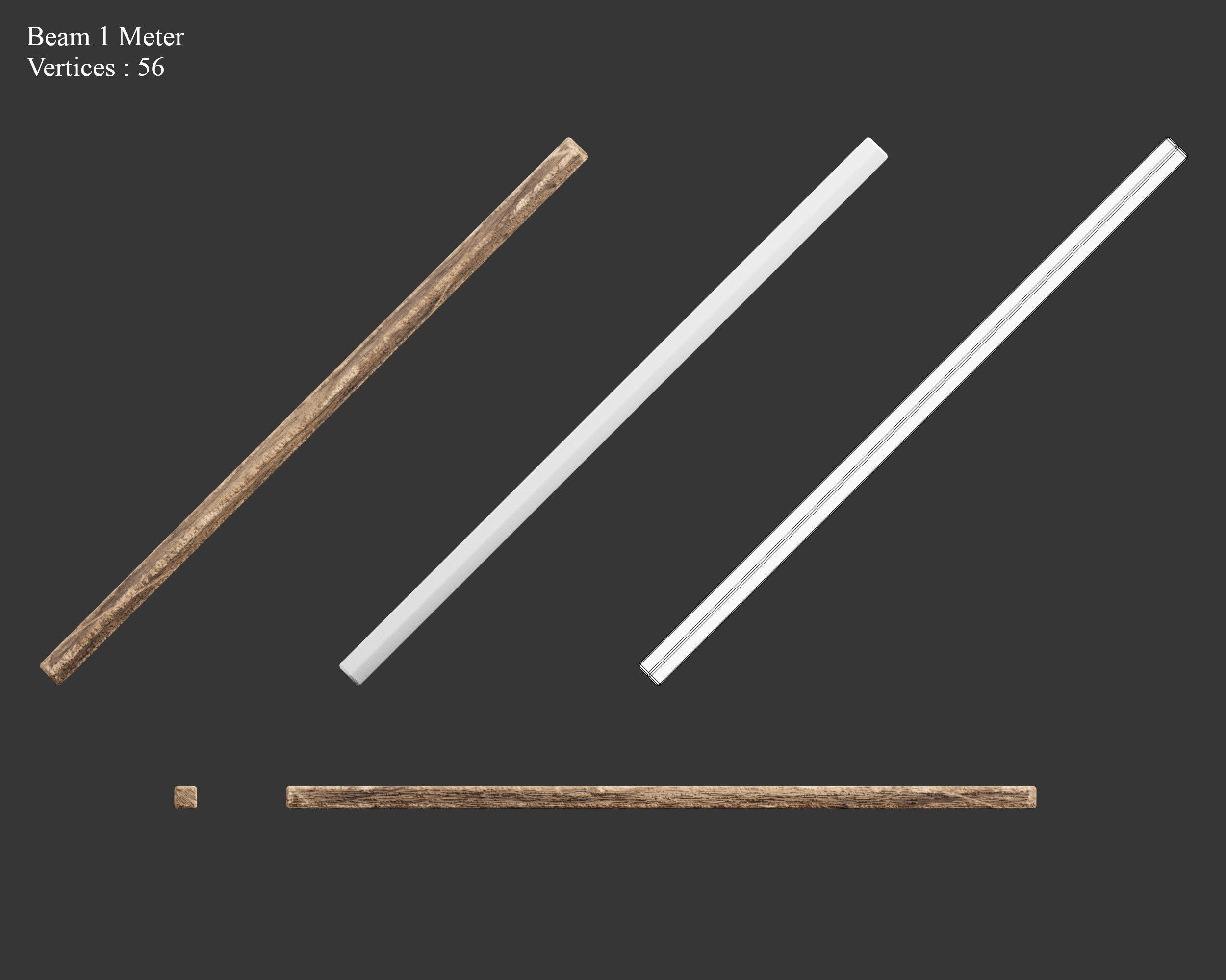 Medieval Essentials Wood Building Set Low-poly 3D model_3