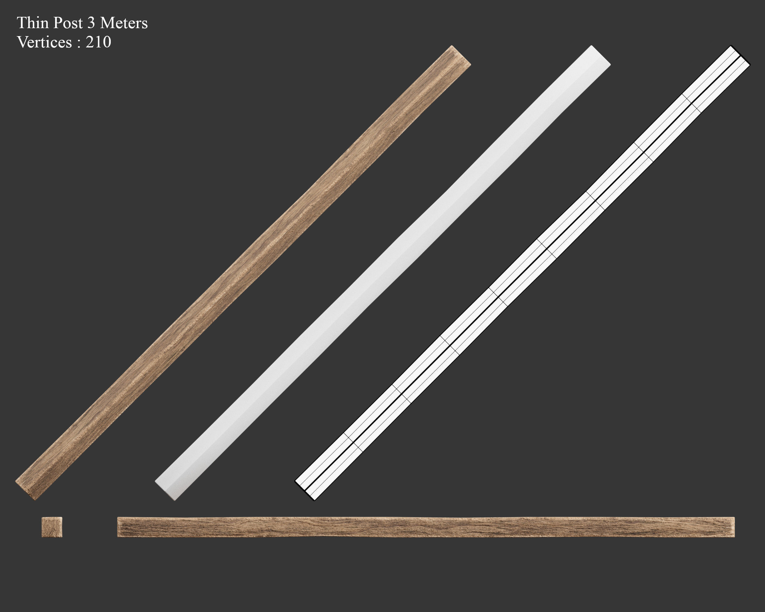 Medieval Essentials Wood Building Set Low-poly 3D model_14