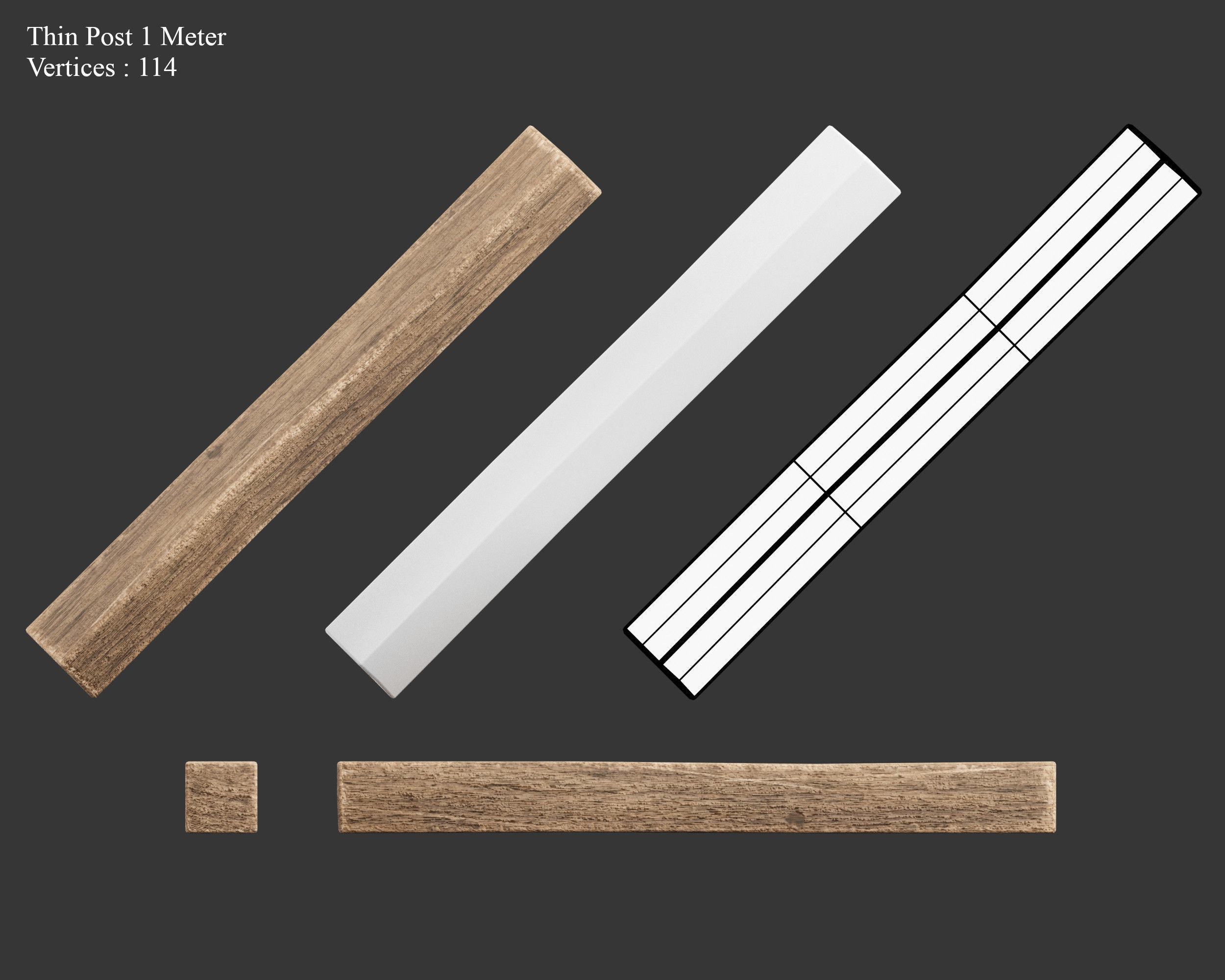 Medieval Essentials Wood Building Set Low-poly 3D model_12