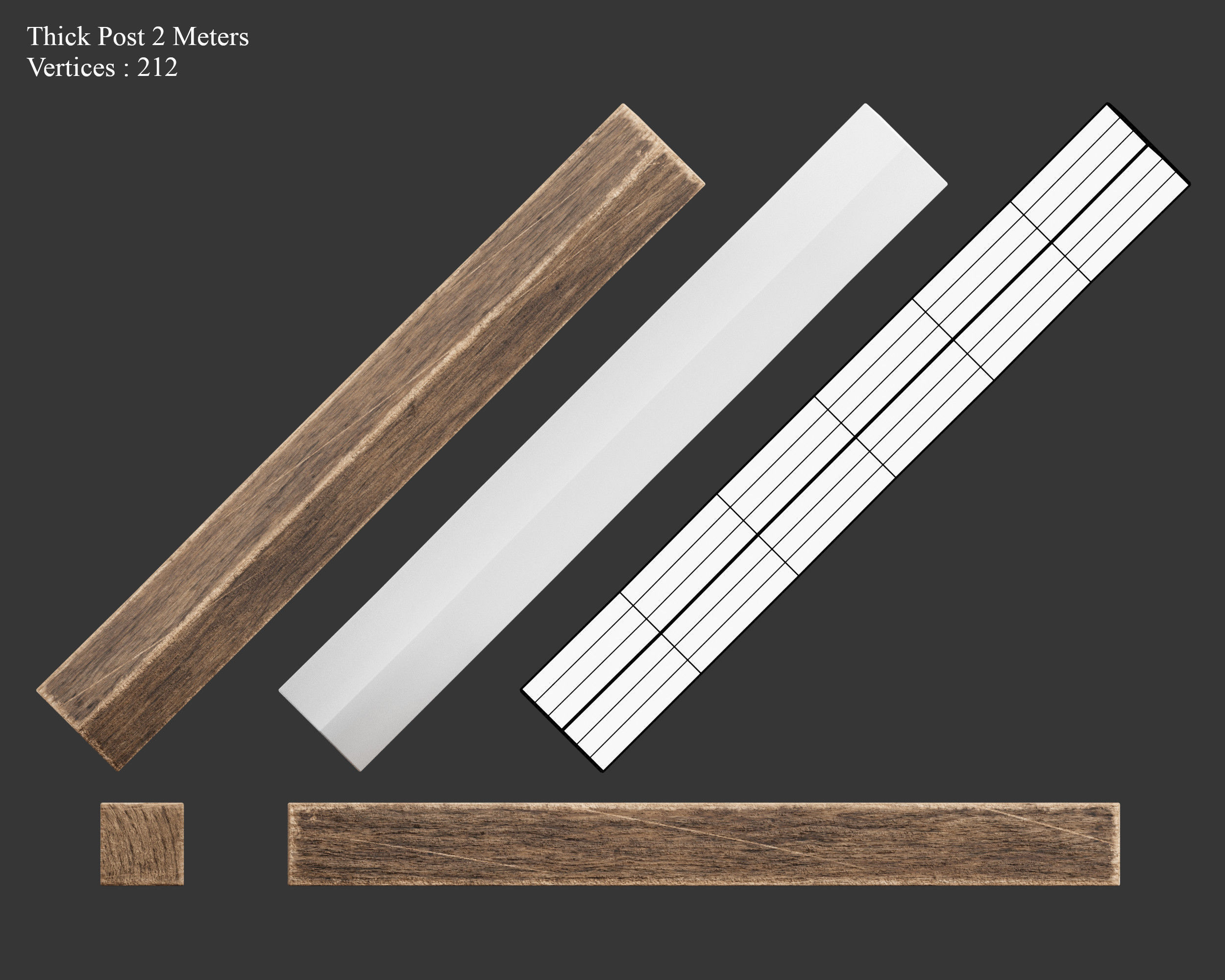 Medieval Essentials Wood Building Set Low-poly 3D model_16