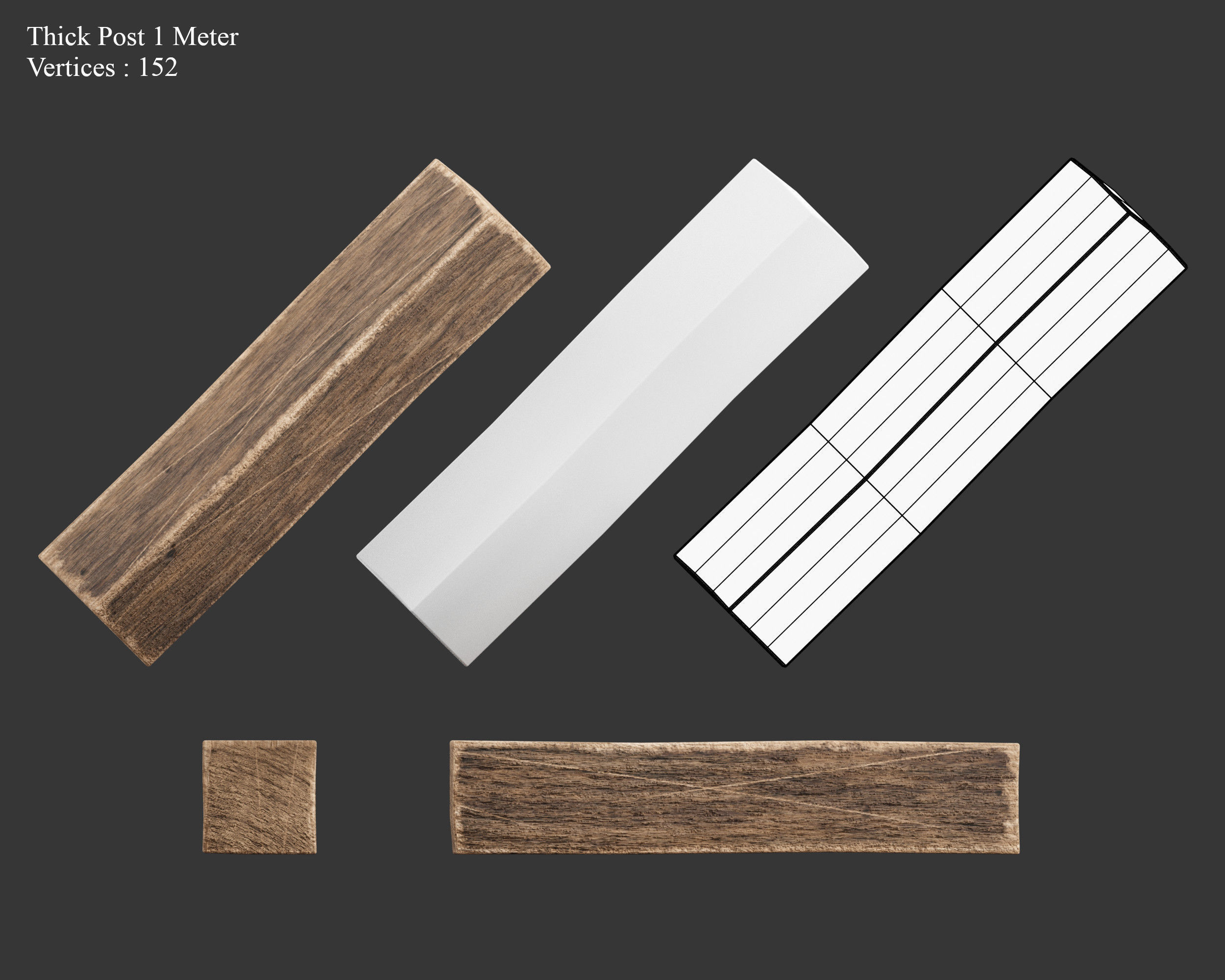 Medieval Essentials Wood Building Set Low-poly 3D model_15