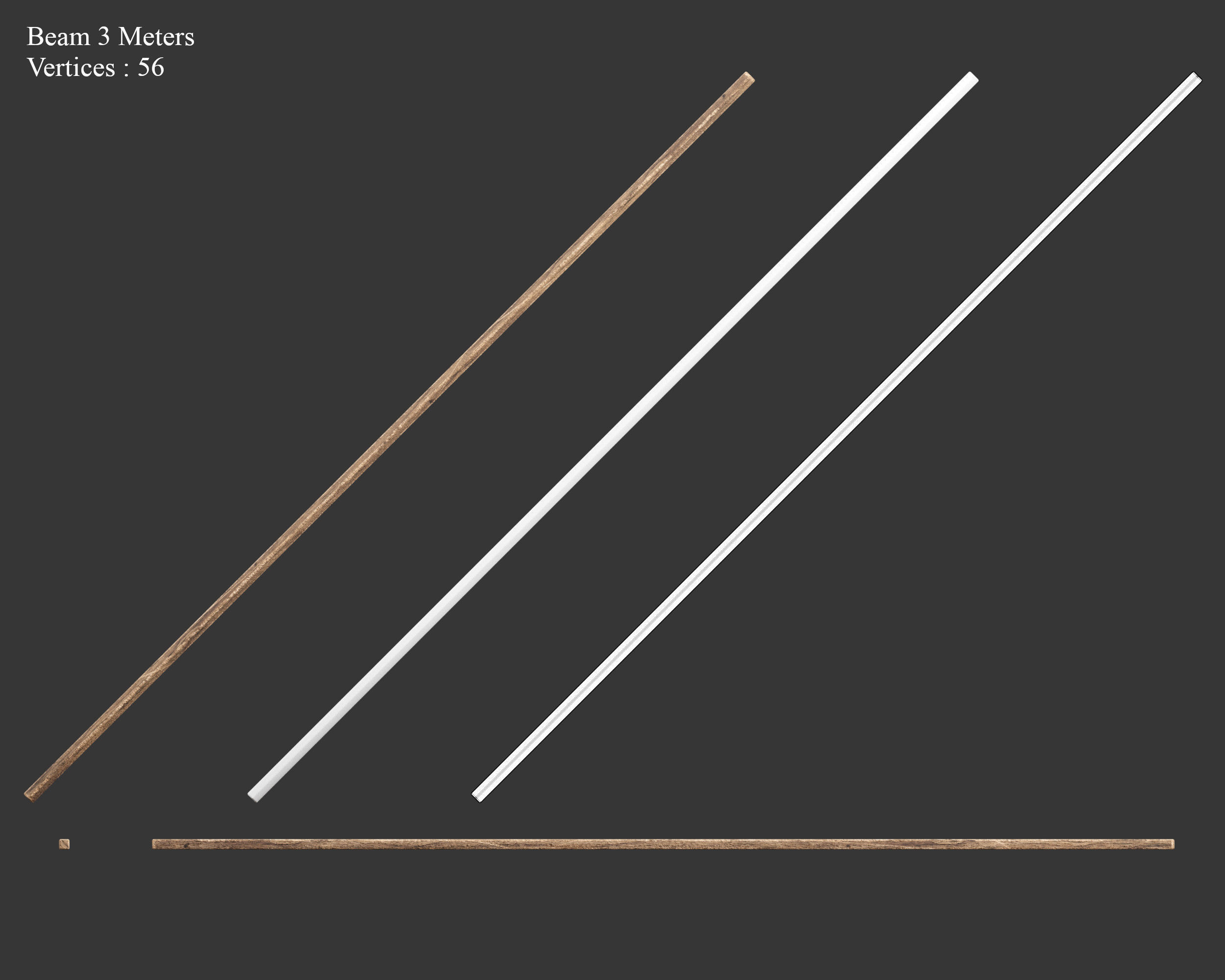 Medieval Essentials Wood Building Set Low-poly 3D model_5