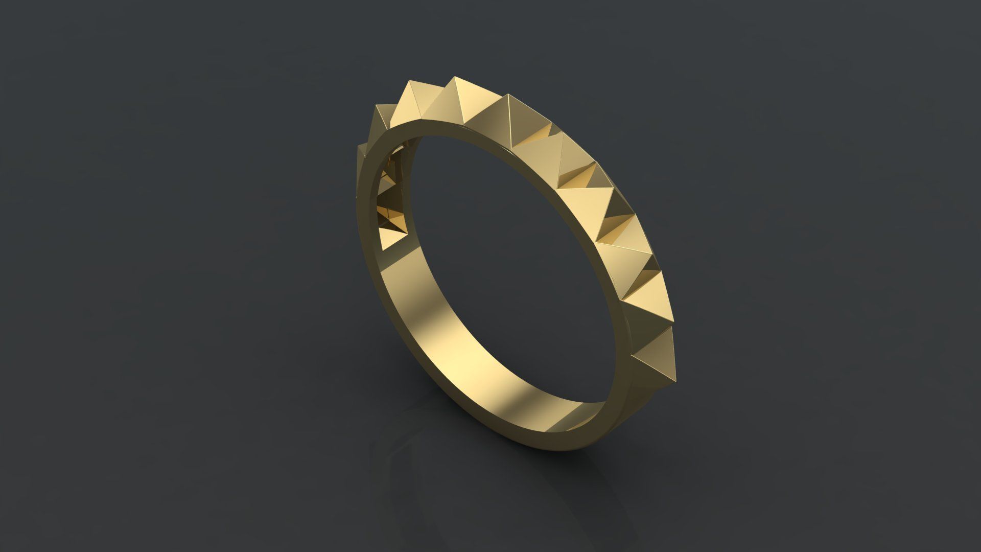 triangle ring 3D print model_1