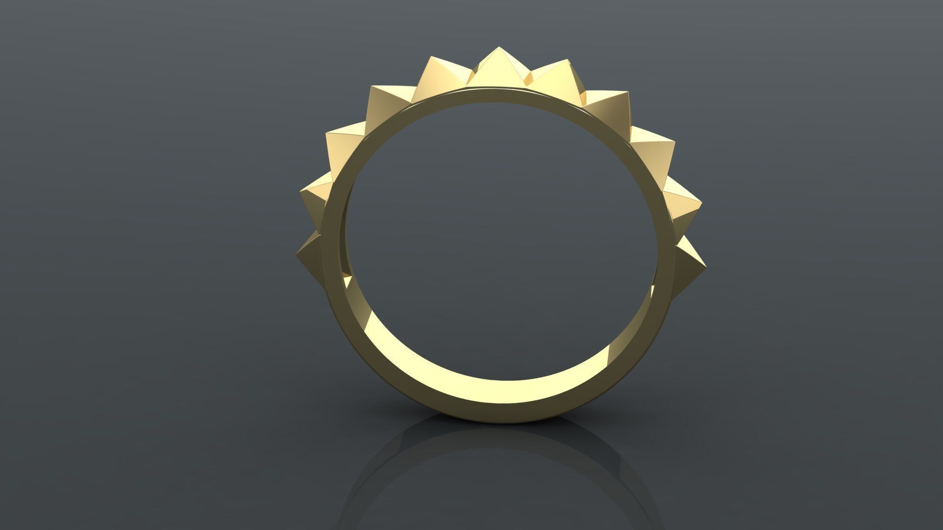 triangle ring 3D print model_3