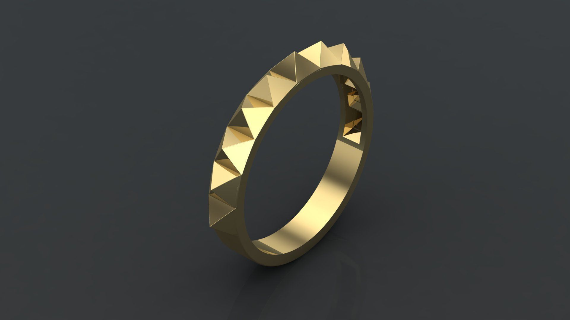 triangle ring 3D print model_2