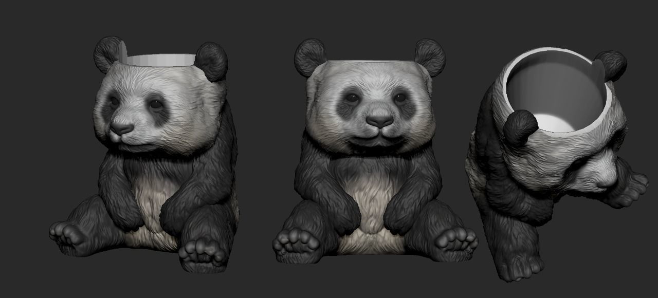 PANDA BEAR VASE 3D print model_2