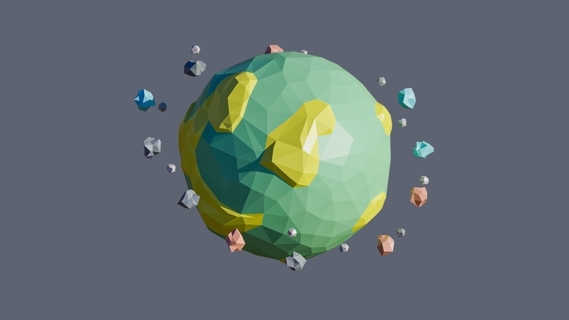 Planets 2 Low-poly 3D model_30