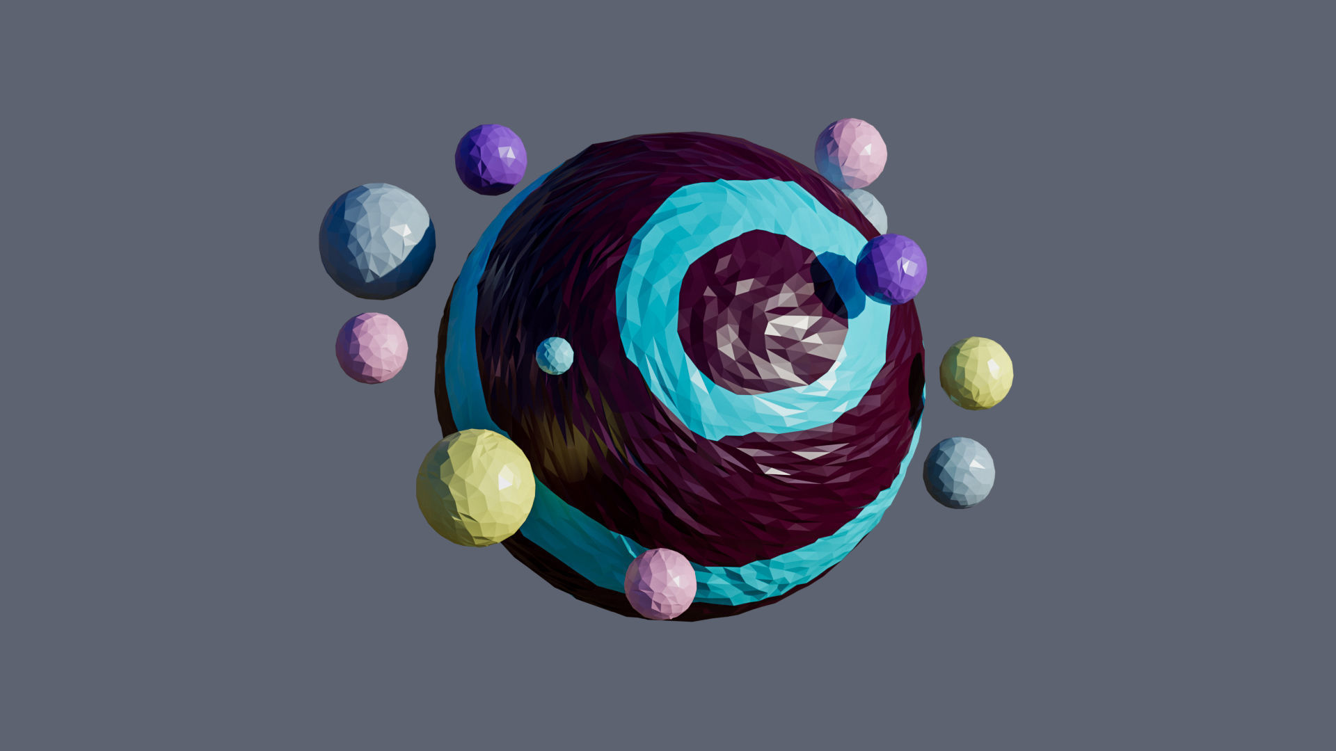 Planets 2 Low-poly 3D model_3