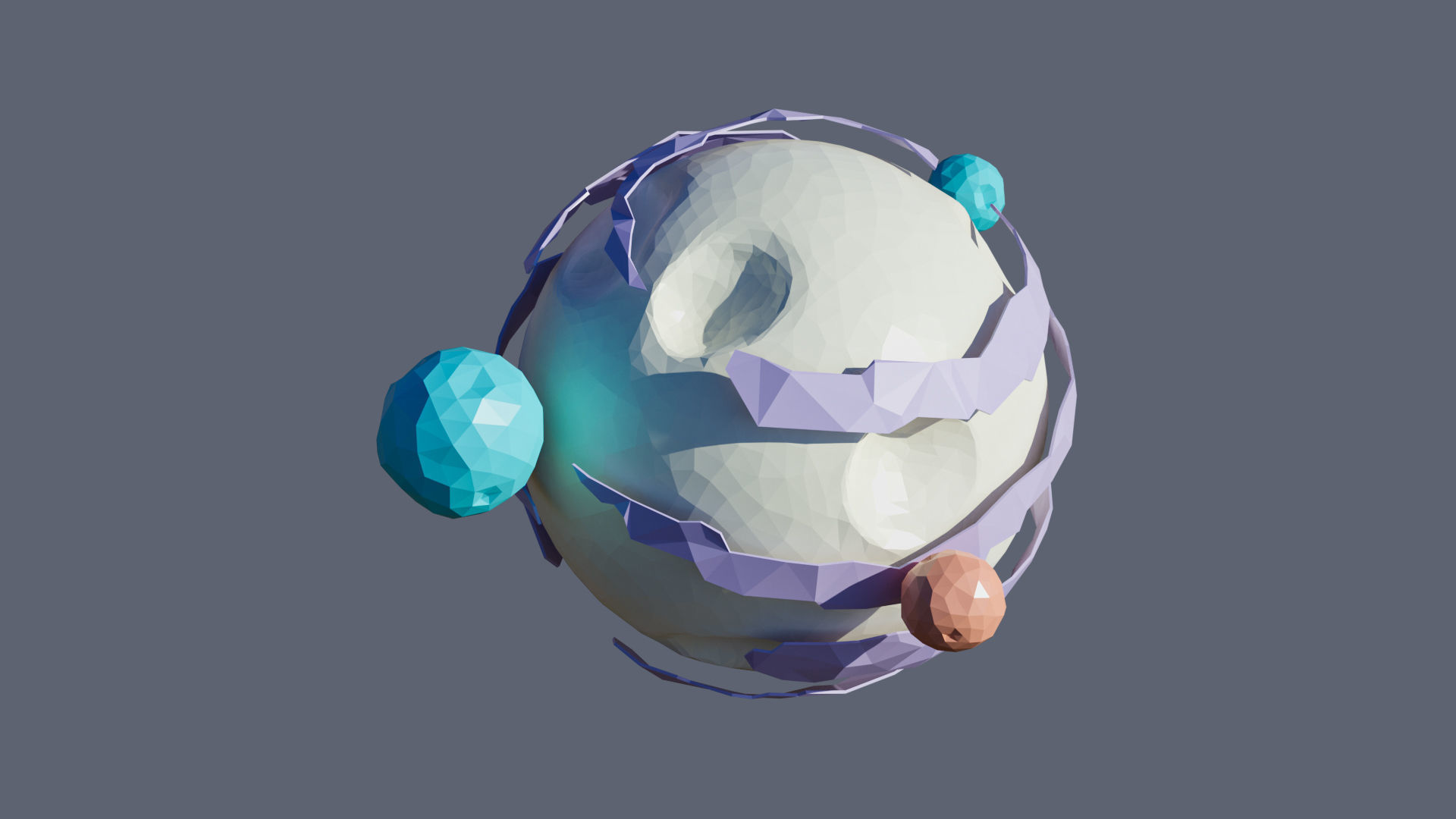 Planets 2 Low-poly 3D model_40